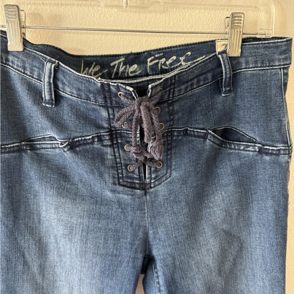 Free People Indigo Lace-Up Flare Jeans - Picture 3 of 10